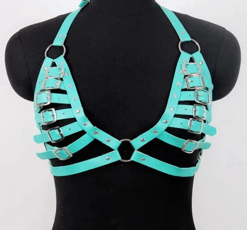 Leather Harness Bra