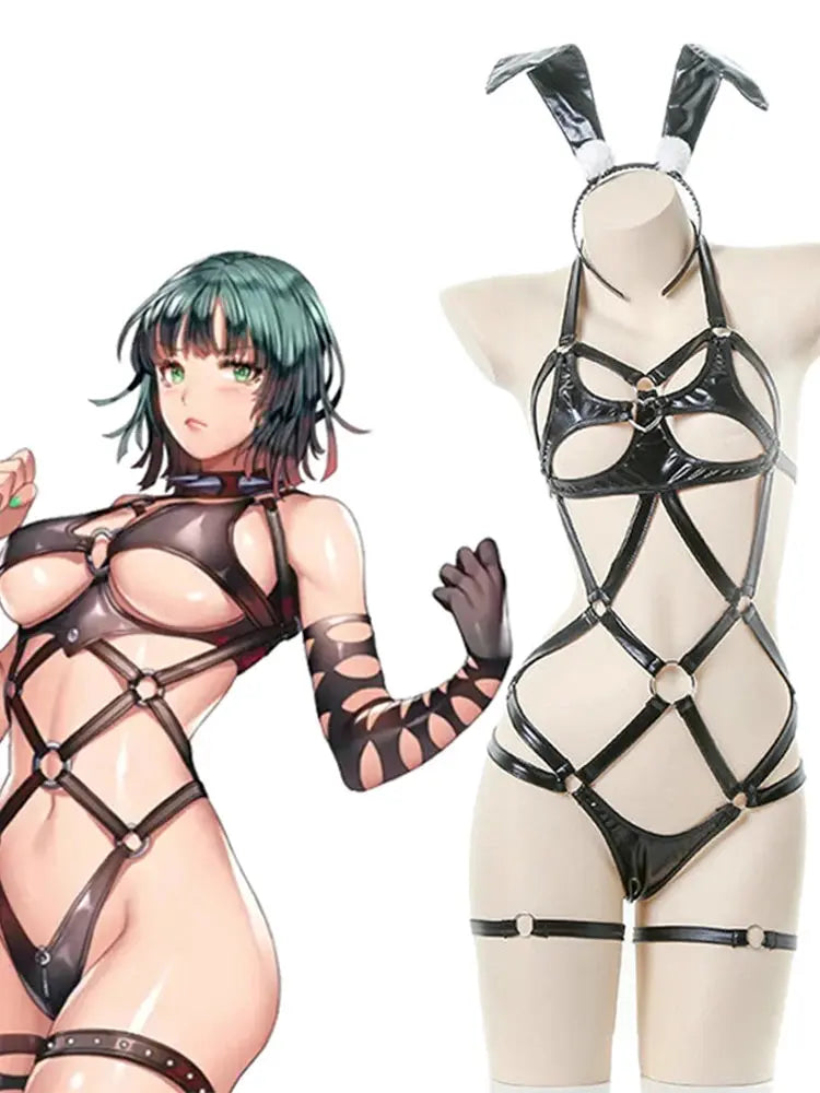 Lace Mora Bunny Crotchless Cosplay Maid Set