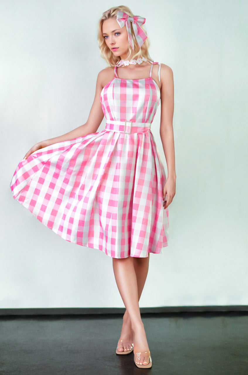 Pink Gingham Barbie Costume Dress