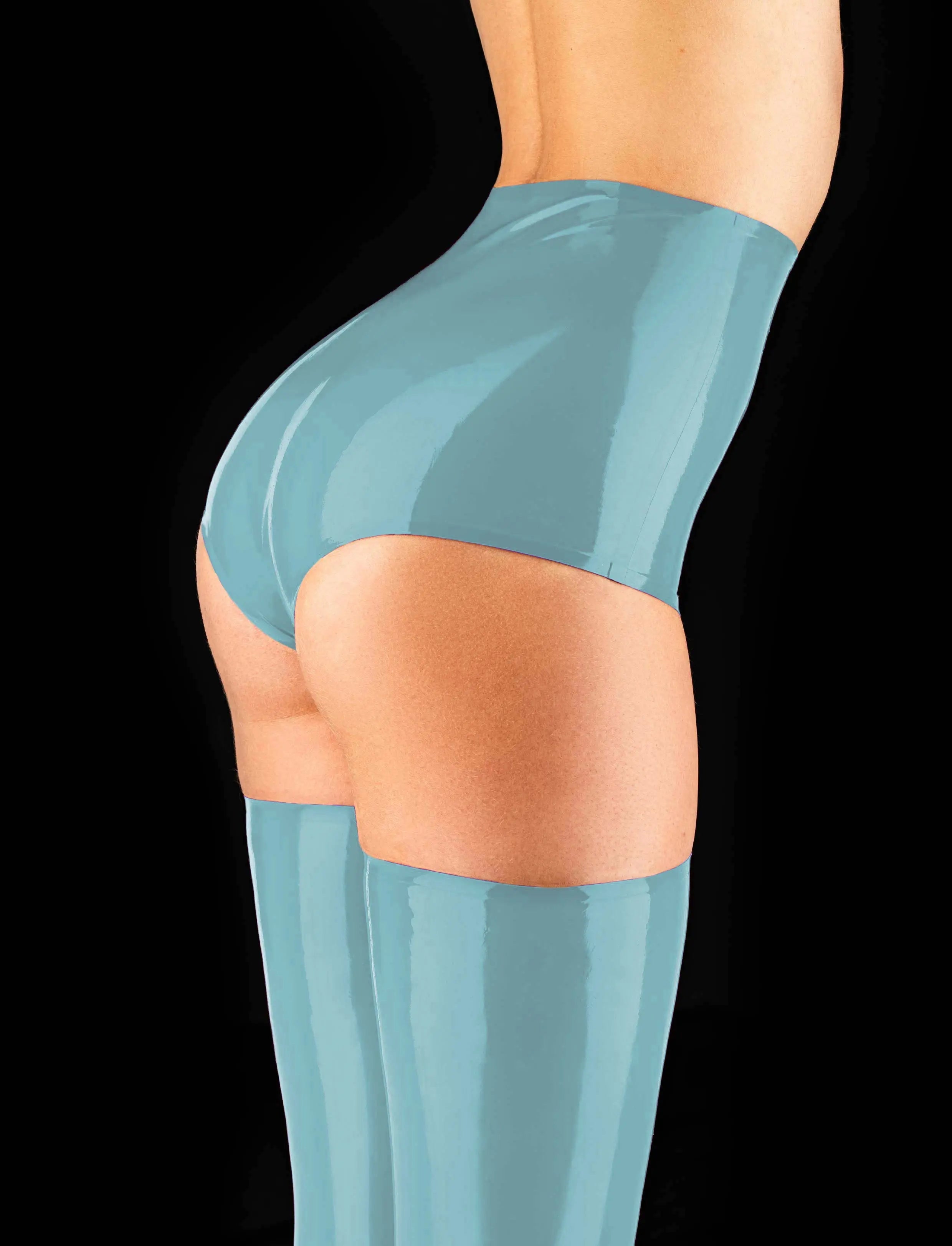 Latex Blue Hot Pant