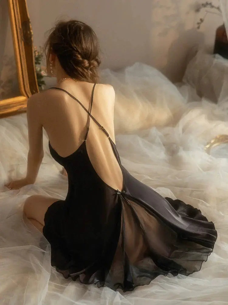 Lace Mora Julia Sexy Ice Silk Set