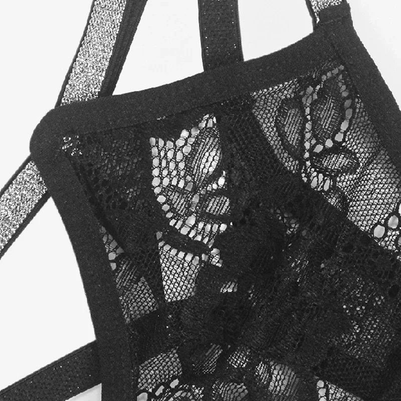 LaceMora Crystal Charm Thong