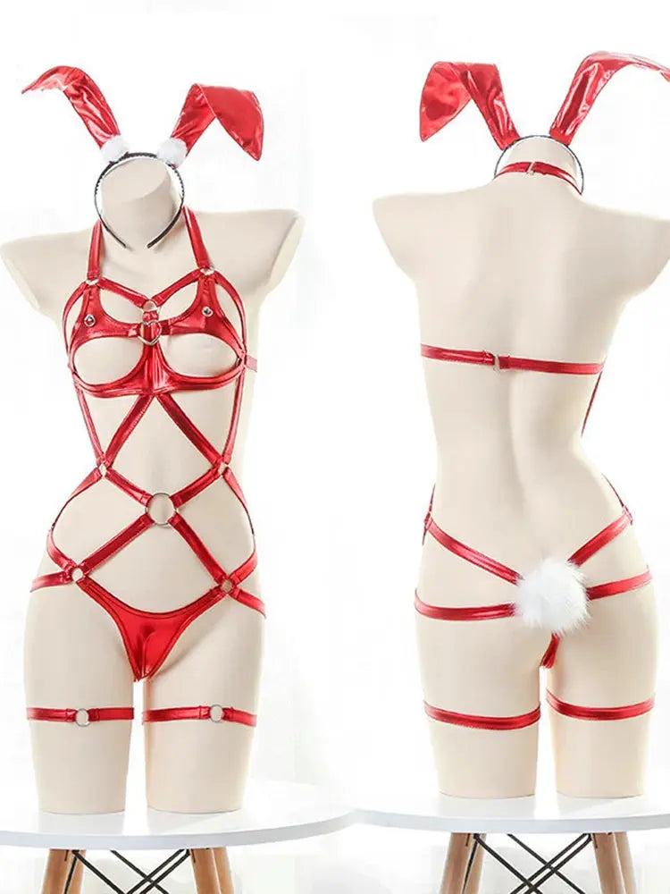 Lace Mora Bunny Crotchless Cosplay Maid Set