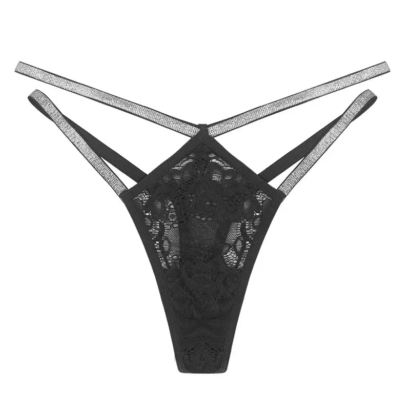 LaceMora Crystal Charm Thong