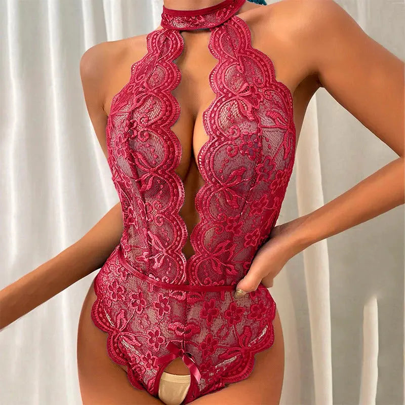 Lace Mora Seductive Lace Crotchless Lingerie