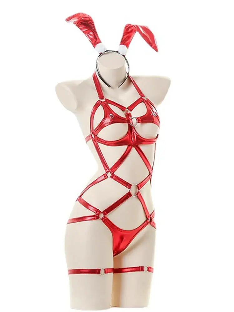 Lace Mora Bunny Crotchless Cosplay Maid Set